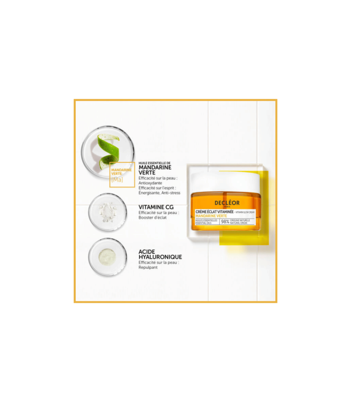 AROMESSENCE Mandarine Verte crème jour effet peau dorée