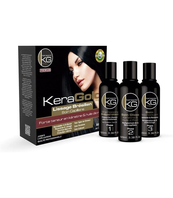 Kit lissage brésilien Keragold  - 3X120ML